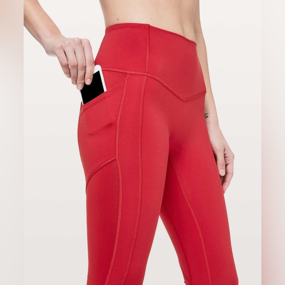 Lululemon All The Right Places Crop ll Dark Red Size 2 - Picture 2 of 7